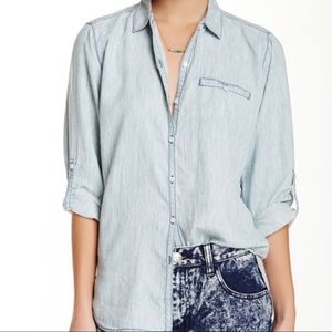 NWOT Chambray Denim Colored Button Down
